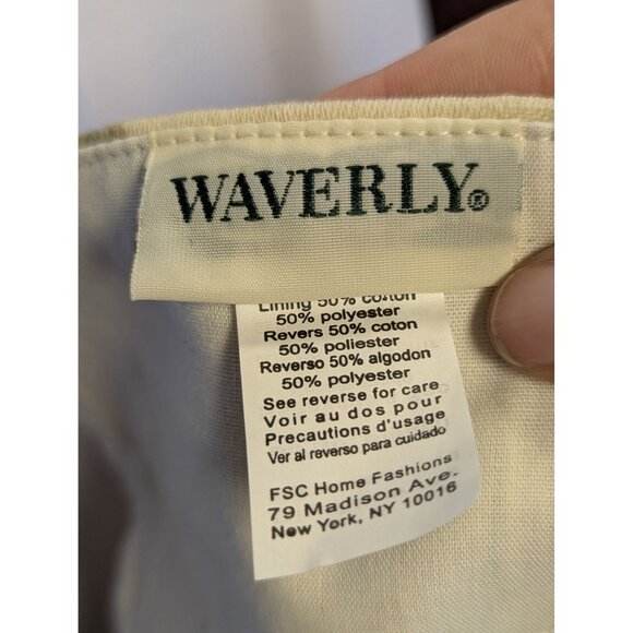 Waverly Floral Valance Curtain With Purple Roses & Striped Border 52" X 23" Cott - Picture 5 of 6